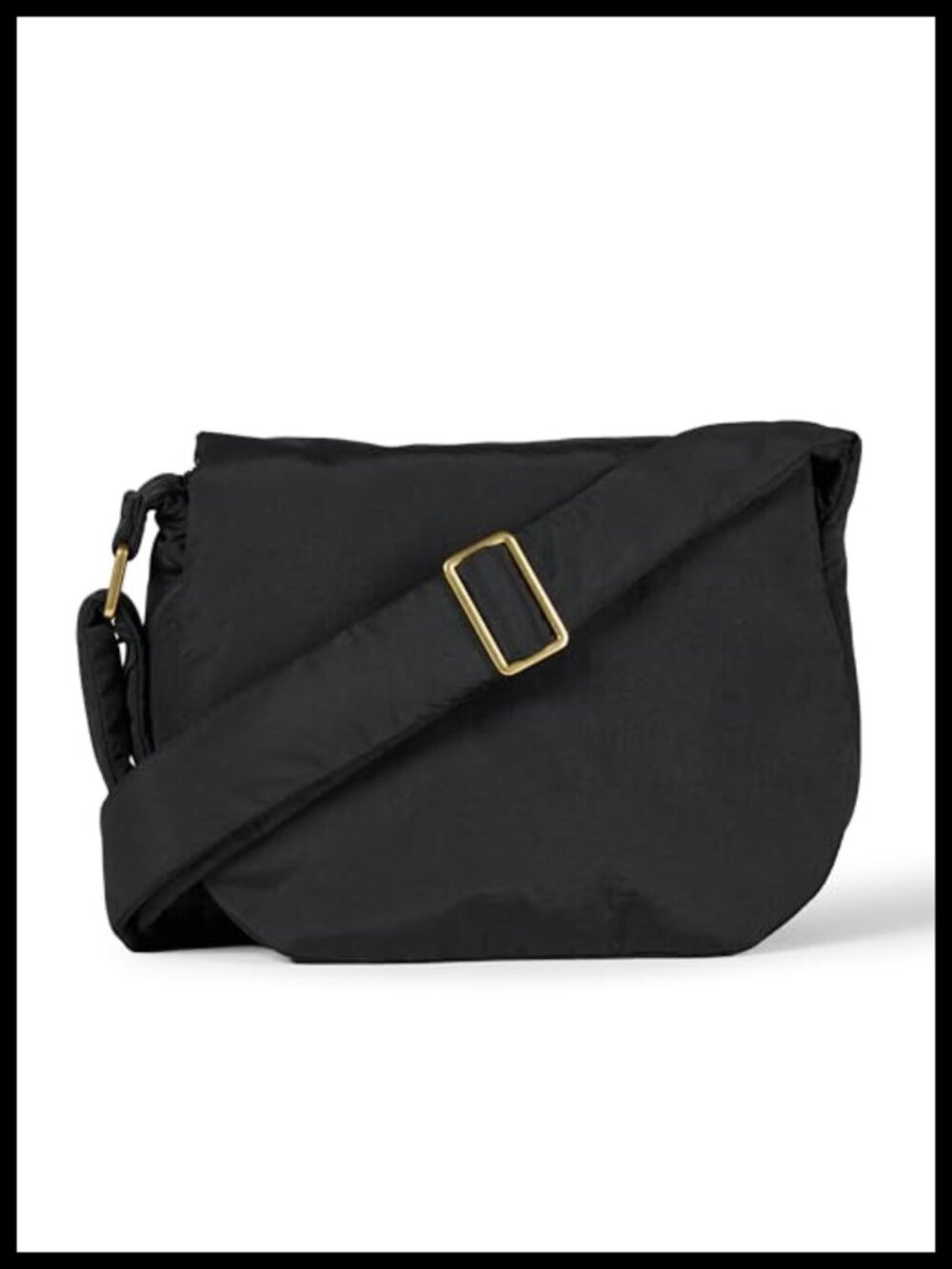Lightweight Nylon Adjustable Crossbody Flap Bag with Zipper